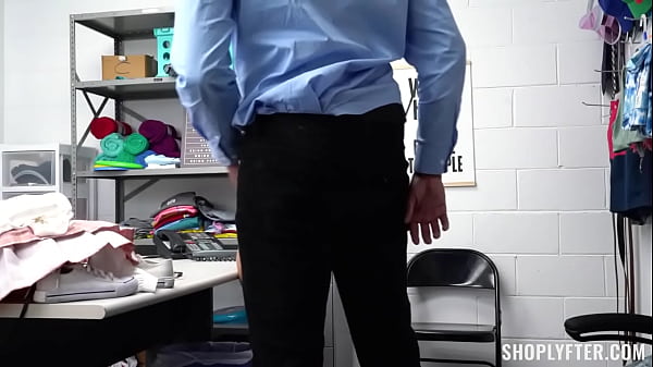 Tiny asian thief sucks a big black cock