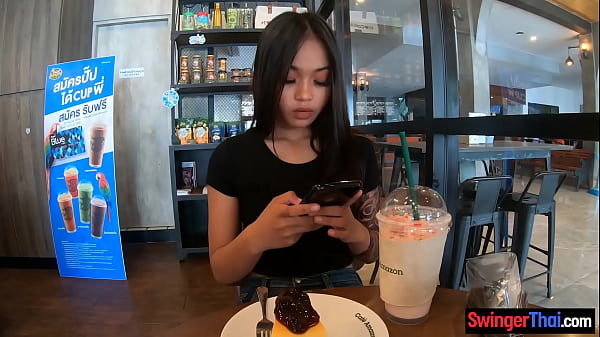 Cute amateur Thai teen sex in the hotel after Starbucks