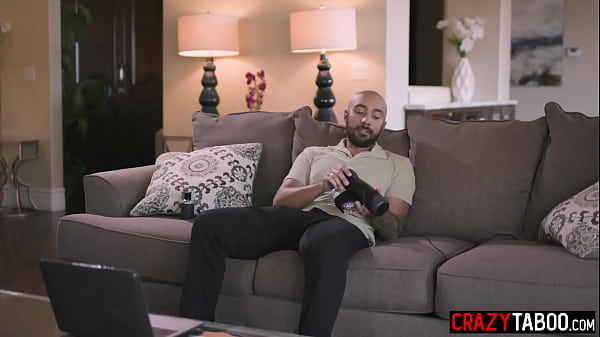 Petite Alex Coal caught boyfriend red handed and decided to help him out