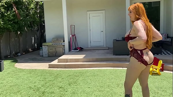 Big Ass Redhead Milf Plays Dick Ball With Step Son's Huge White Cock