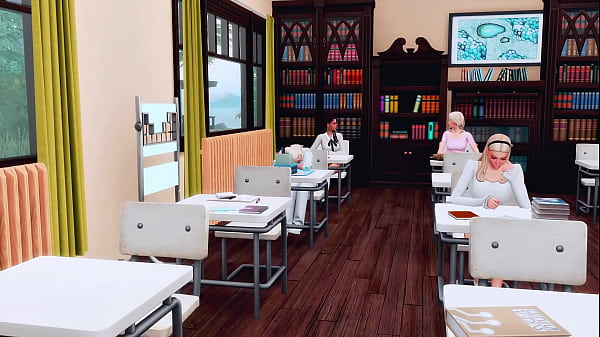 FUTANARI STUDENT SEDUCED AND FUCKED HER CLASSMATE HARD IN THE CLASSROOM (SIMS 4   ANIME HENTAI)