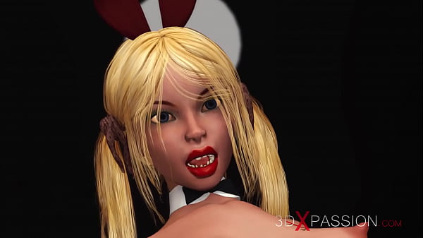 3d cuckold! Horny young blonde fucked hard by a big black cock