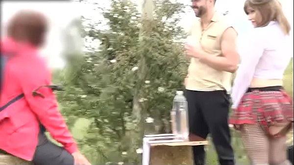 A kinky babe gets pilgrims horny at Santiago's road