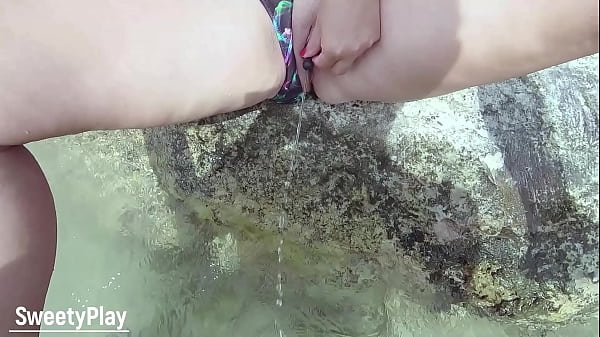 Outdoor pee hole insertion with piss in water