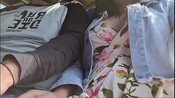 Bus passenger caught me teasing my body and he helps me squirt