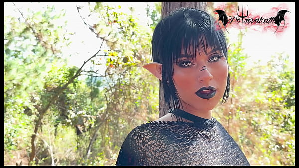 gothic elf, masturbating in the forest