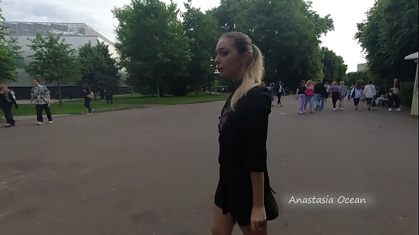 Public walk in transparent t-shirt in peak hour