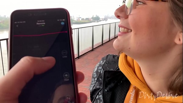 I control her pussy in public with a lovense lush - she moans and is embarassed