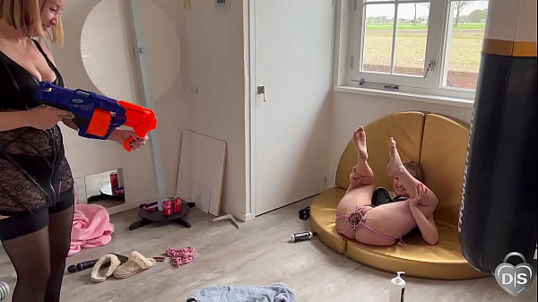Inside the asshole shooting with a nerf gun