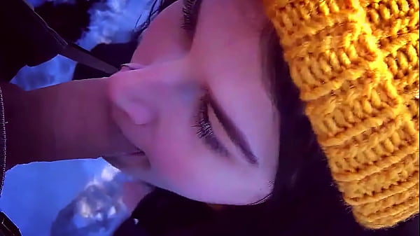 Risky sucking a stranger in a public park and swallowing hot cum