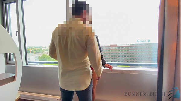 business trip risky hotel window sex - business bitch