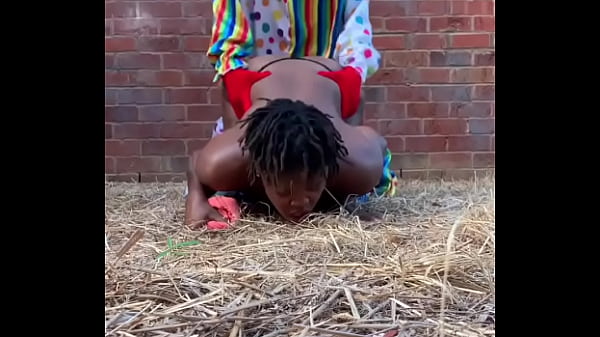 Gibby The Clown fucks ebony in a barn