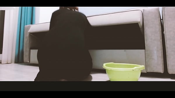 The maid got stuck in the couch and got fucked