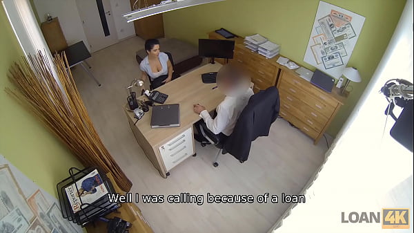 LOAN4K. Clerk takes advantage of the MILFs need to nail her butthole