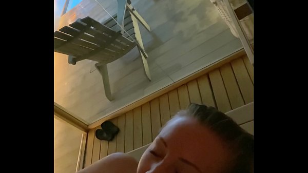Public fingered to orgasm in the sauna