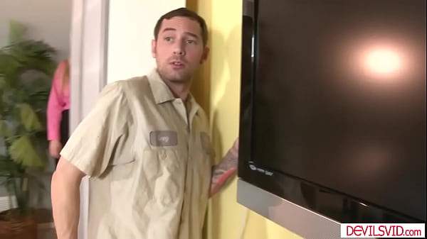 Big tits milf seducing then fucking hunk working student