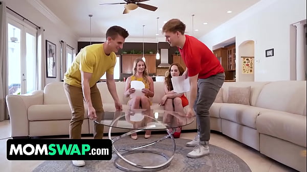 MomSwap - Hot Dudes Practiced Their Upcoming Romantic Play Kissing Scene With Hot Milfs