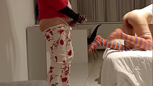 Hot stepsister sucks her stepbrother's cock in women's clothes and then gets fucked doggystyle Thumbnail