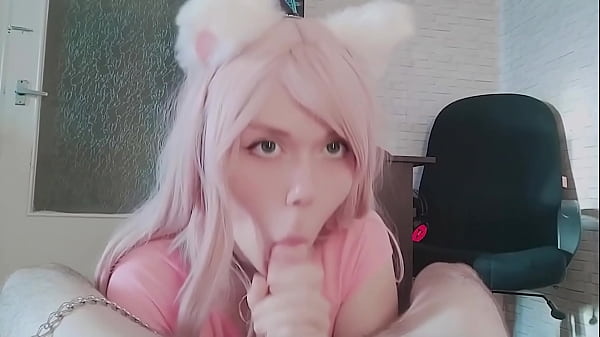 Pet The Catgirl and fed her with Cum