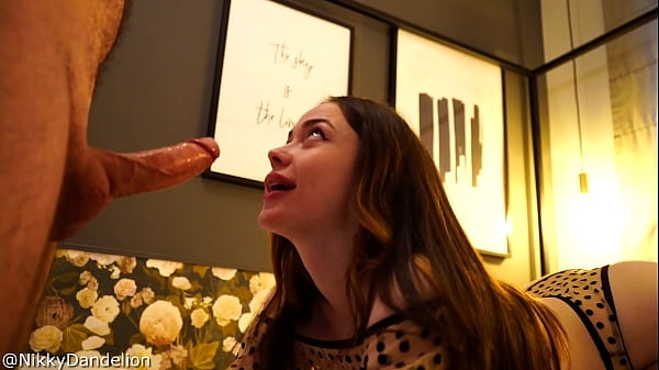 Hot brunette insatiably sucks a huge cock and then gets it in her wet pussy 4K 60FPS