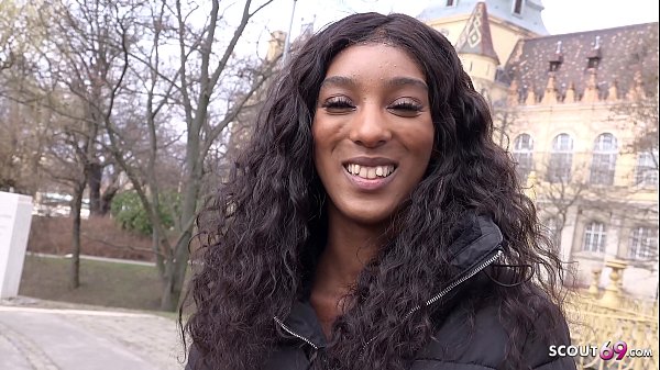GERMAN SCOUT - BROWN EBONY BOMBSHELL FUCK TO EYE ROLLING ORGASM AT PICKUP CASTING