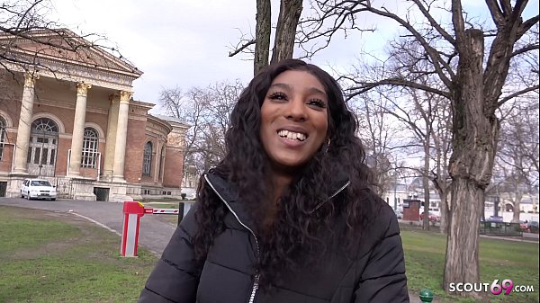 GERMAN SCOUT - BROWN EBONY BOMBSHELL FUCK TO EYE ROLLING ORGASM AT PICKUP CASTING