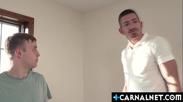 Noah White covered his belly in ropes of sweet boy juice while Jay Stryker plowing his cum deep into his hot little ass