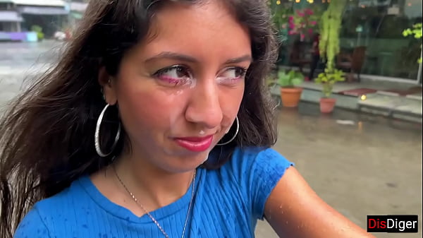 Step sister lost the game and had to go outside with cum on her face - Cumwalk