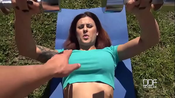 Salacious Outdoor Blowjob - Stunning Babe Sucks Cock in Garden Thumbnail