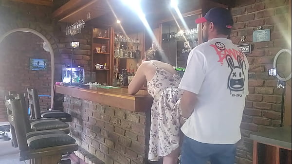This barlady is a real cheating cum slut fucked her on the bar