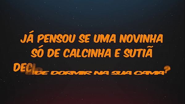 Só de calcinha e sutiã... Ela foi no meio do casal!
