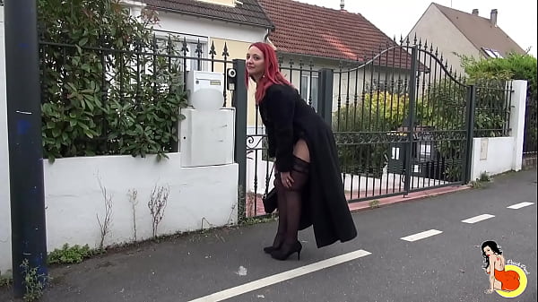 Hot redhead gets a really hard double penetration