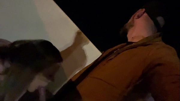 Risky Wife Sucks Cock in Bar/Parking Lot and Cum Walk