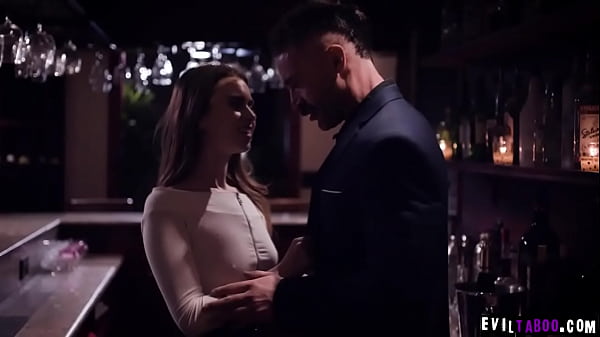 Sexy waitress Jill Cassidy noticed this hot married boss Charles Dera in a bar and seduces him and they started a hot sex in the bathroom.