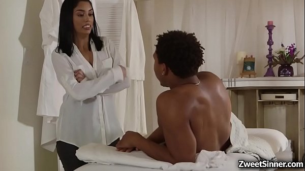 Hot latina babe Vanessa Sky bangs with black stud Ricky Johnson and swallowing his large black cock and riding him so hard like a crazy cowgirl.