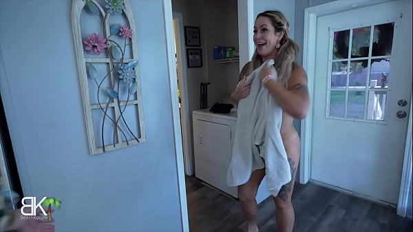 Step Auntie Melons and Misty get caught after their shower by Stepmom!
