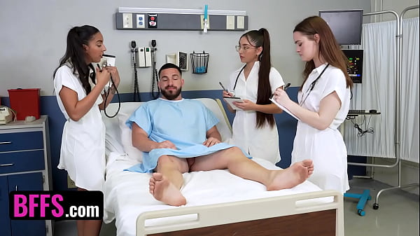 Three Hot Doctors Take Turns Bouncing Up And Down On Lucky Patient's Dick