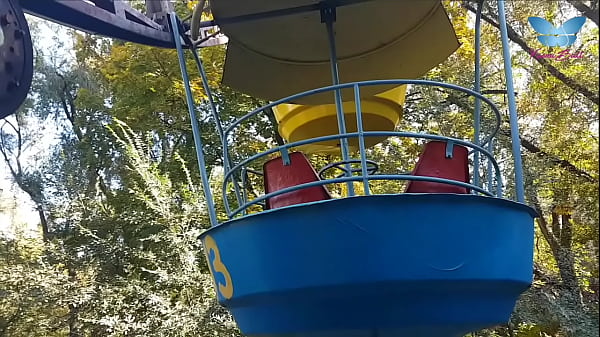Public blowjob on the ferris wheel from shameless whore