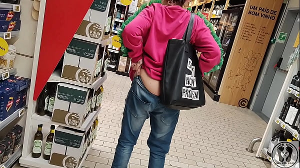 CRAZY REBECA ADDAMS IN JEANS BUTTCRACK AT THE SUPERMARKET Thumbnail