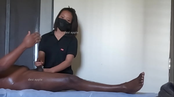 Indian teen massaging grandpa dick in spa