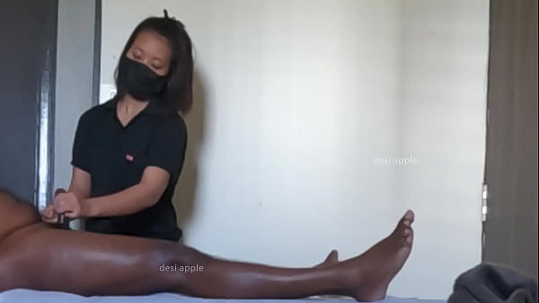 Indian teen massaging grandpa dick in spa