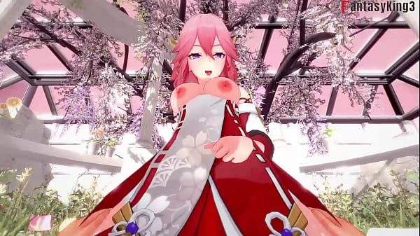 Yae Miko Fucking hard | 3 | Genshin Impact | Full & Full POV version on PTRN and Sheer: Fantasyking3 (step, ahegao pink haired girl)