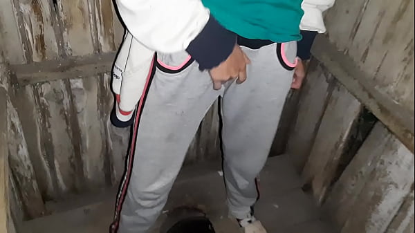 I caught my neighbor masturbating in the toilet on the street and I joined her - Lesbian Illusion Girls