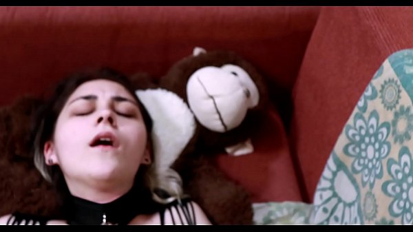 Teen in sexy bodysuit fucks hard on a leash