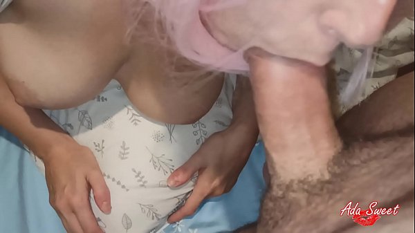 Hot teen with Big Tits sucks hard cock until cum covered