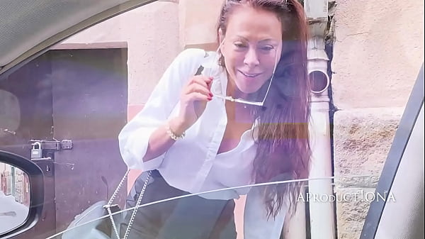 French teacher SQUIRT POWER PISS in my Car and Pee Walk