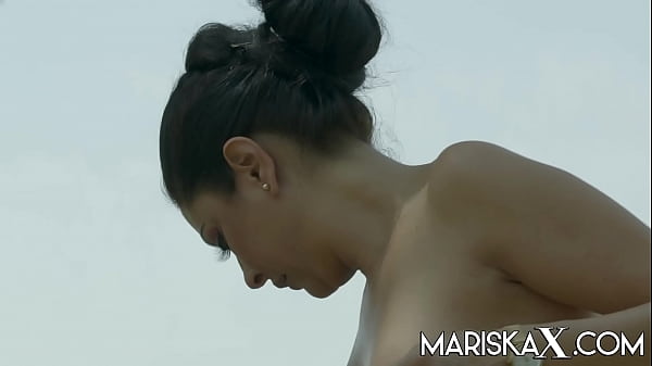 MARISKAX Mariska takes on two dicks outdoors