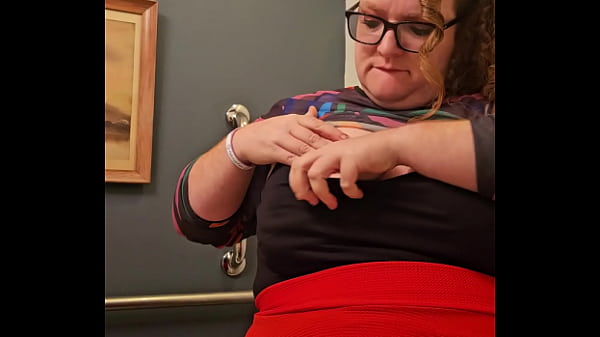 Horny bbw secretary flashes tits and panties