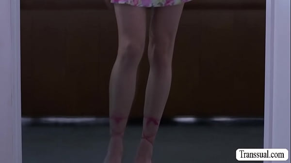 Slut TS lets brother-in-law bareback her wet ass