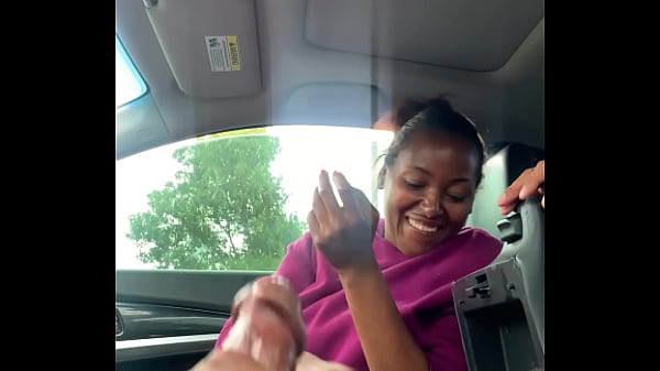 Quick handjob in car